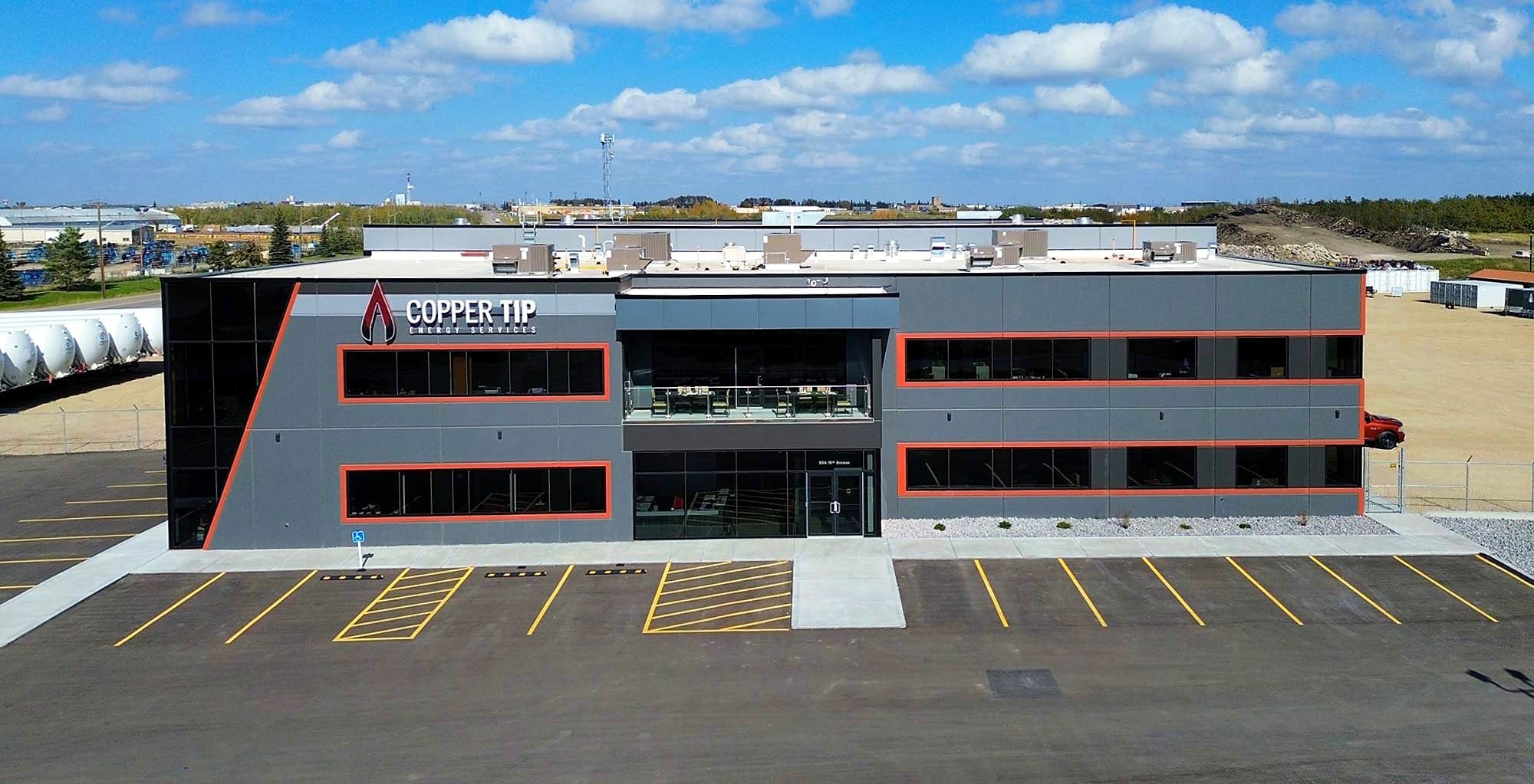 Copper Tip Energy Services headquarters building aerial view